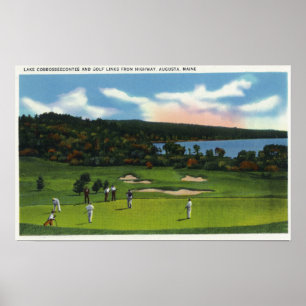 View of Lake Cobbosseecontee and Golf Links Poster