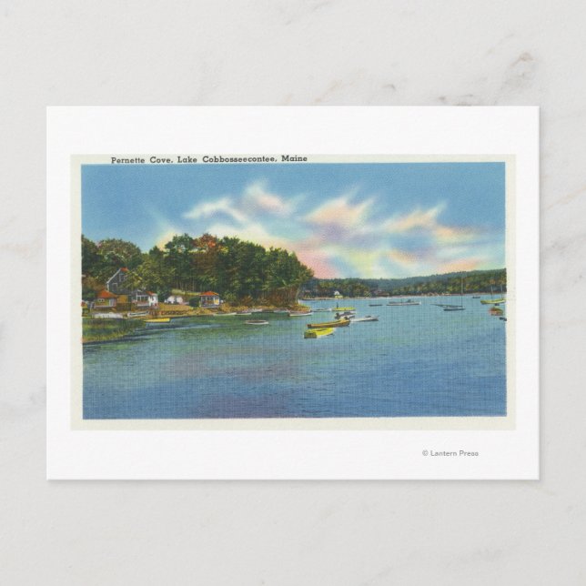 View of Lake Cobbosseecontee in Pernette Cove Postcard (Front)