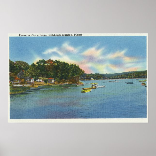 View of Lake Cobbosseecontee in Pernette Cove Poster (Front)