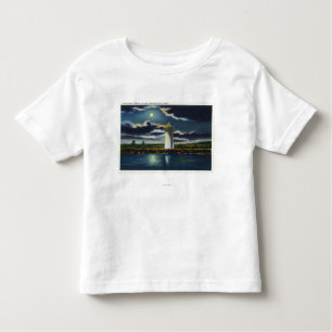 View of Lake Cobbosseecontee Lighthouse at Night Toddler T-Shirt
