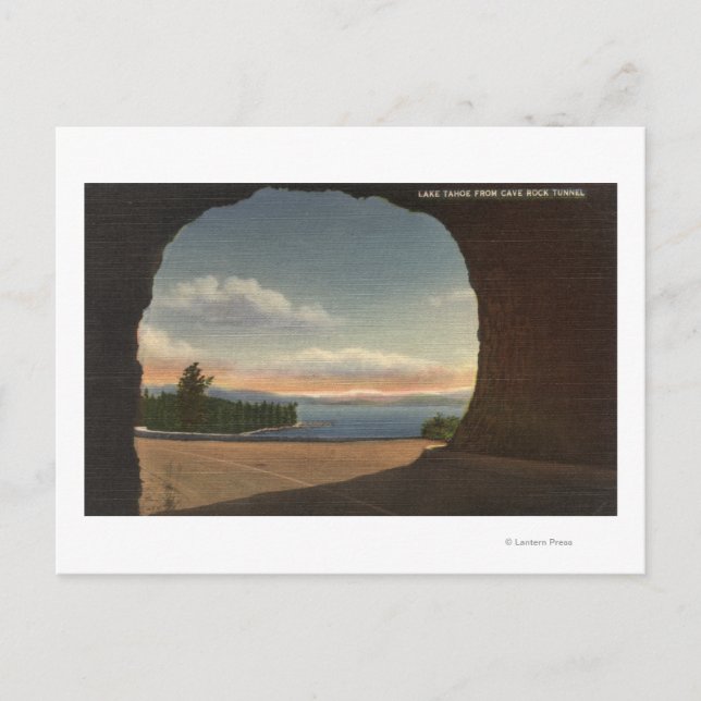 View of Lake from Cave Rock Tunnel Postcard (Front)