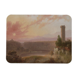 View of Lake Nemi at Sunset Magnet
