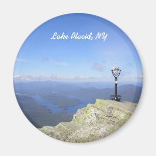 View of Lake Placid NY Round Magnet