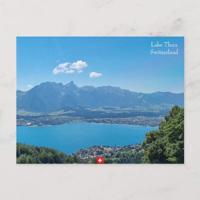 View of Lake Thun, Switzerland Postcard (Front)
