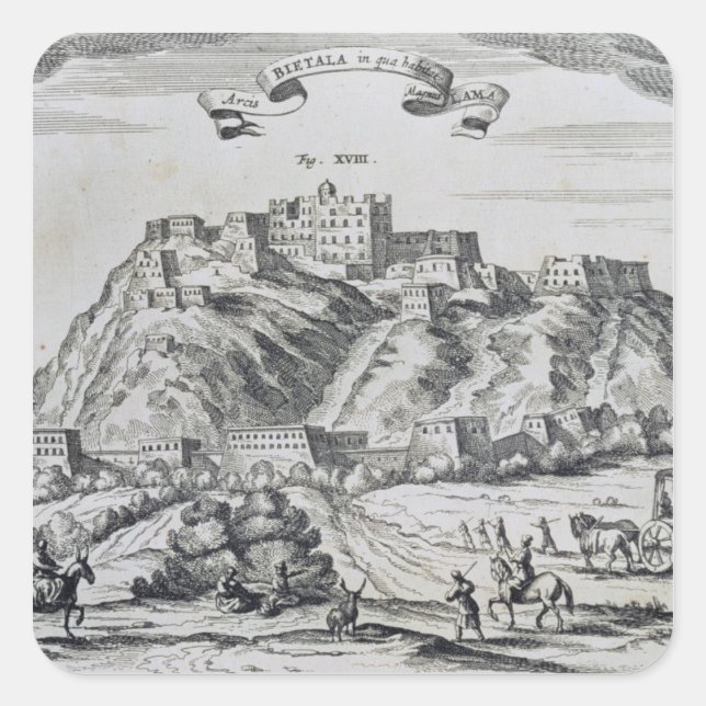 View of Lhasa, capital of Tibet Square Sticker (Front)