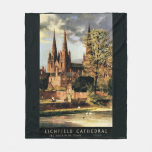 View of Lichfield Cathedral Fleece Blanket