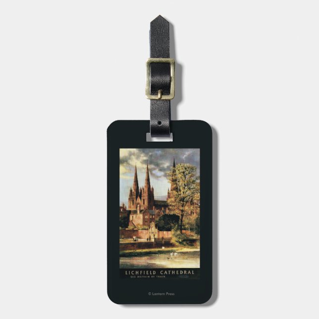 View of Lichfield Cathedral Luggage Tag (Front Vertical)