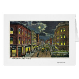 View of Lisbon Street at Night
