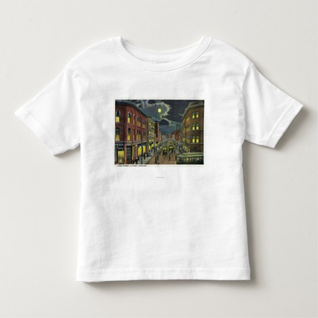 View of Lisbon Street at Night Toddler T-Shirt (Front)
