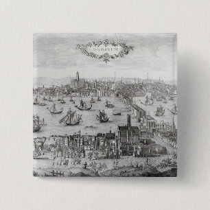 View of London 15 Cm Square Badge