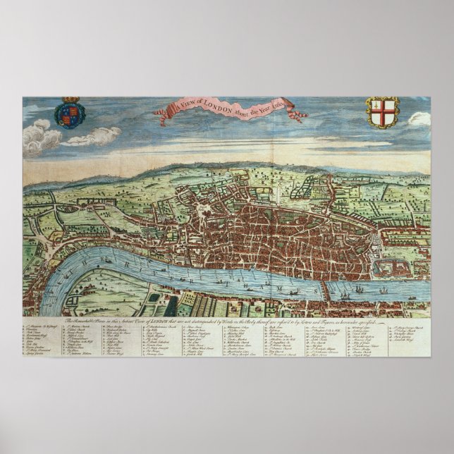 View of London, c.1560 Poster (Front)