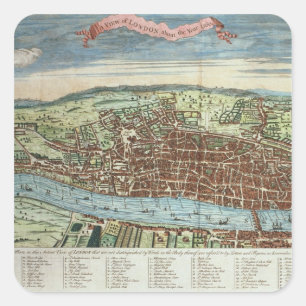 View of London, c.1560 Square Sticker