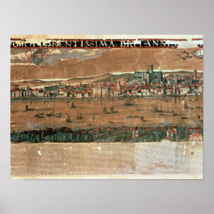 View of London with the Swan Poster