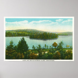 View of Loon Lake and Blythewood Island Poster