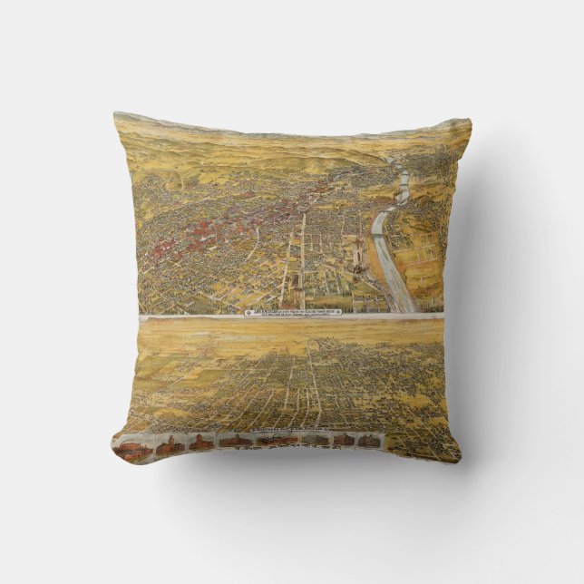 View Of Los Angeles, 1894 Cushion (Front)