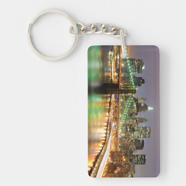 View of Lower Manhattan and the Brooklyn Bridge Key Ring (Front)