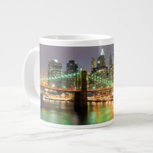 View of Lower Manhattan and the Brooklyn Bridge Large Coffee Mug