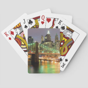 View of Lower Manhattan and the Brooklyn Bridge Playing Cards