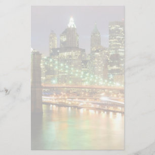 View of Lower Manhattan and the Brooklyn Bridge Stationery