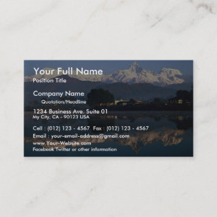 View of Macchapuchhre over Pokhara Lake, Pokhara, Business Card