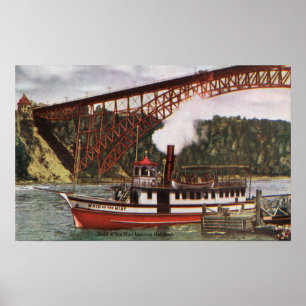 View of Maid of the Mist Boat Leaving Dock Poster