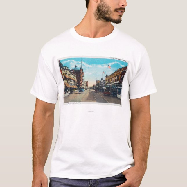 View of Main Street with Model-T Ford Cars T-Shirt (Front)