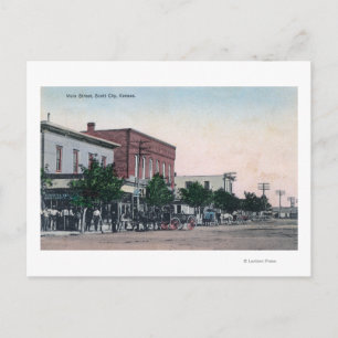 View of Main StreetScott City, KS Postcard