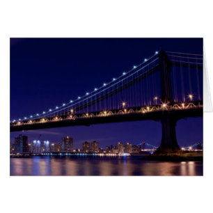 View of Manhattan bridge at night