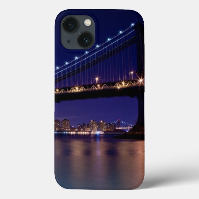 View of Manhattan bridge at night Case-Mate iPhone Case (Back)
