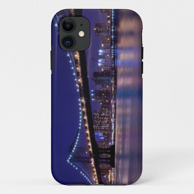 View of Manhattan bridge at night Case-Mate iPhone Case (Back)