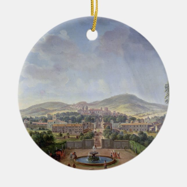 View of Marino, 1719 (oil on canvas) Ceramic Tree Decoration (Front)