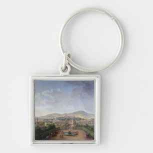View of Marino, 1719 (oil on canvas) Key Ring