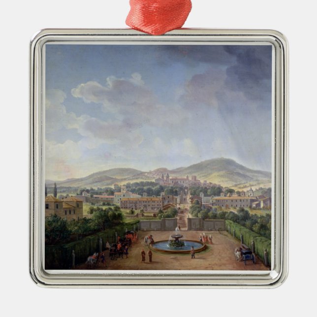 View of Marino, 1719 (oil on canvas) Metal Ornament (Front)