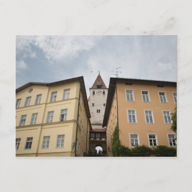 VIEW OF MARKTPLATZ HAAG ON SMALL CASTLE POSTCARD (Front)
