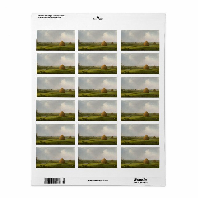 View of Marshfield, 1876 by Martin Johnson Heade Label (Full Sheet)