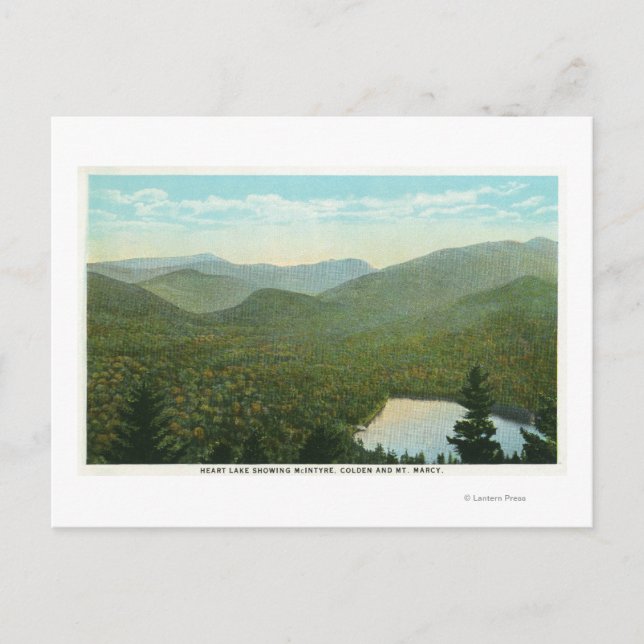 View of McIntyre, Colden, and Marcy Mts. Postcard (Front)
