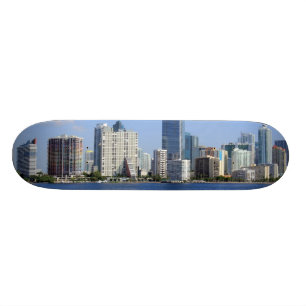 View of Miami Skyline Skateboard
