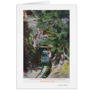 View of Miner Exiting Tunnel Entrance to Gold