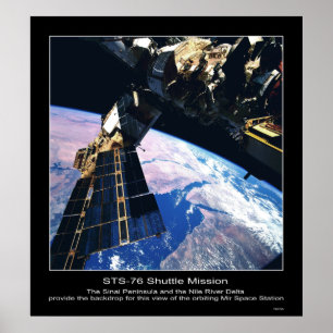 View of Mir Space Station over Sinai Peninsula Poster