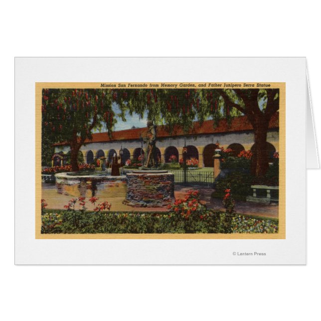 View of Mission, Memory Garden, Serra Statue (Front Horizontal)