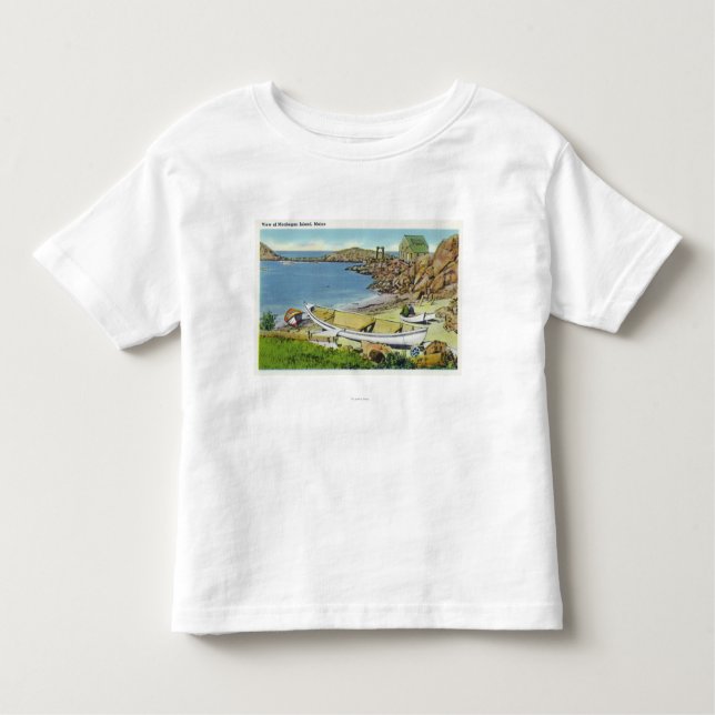 View of Monhegan Island, Beach Scene Toddler T-Shirt (Front)
