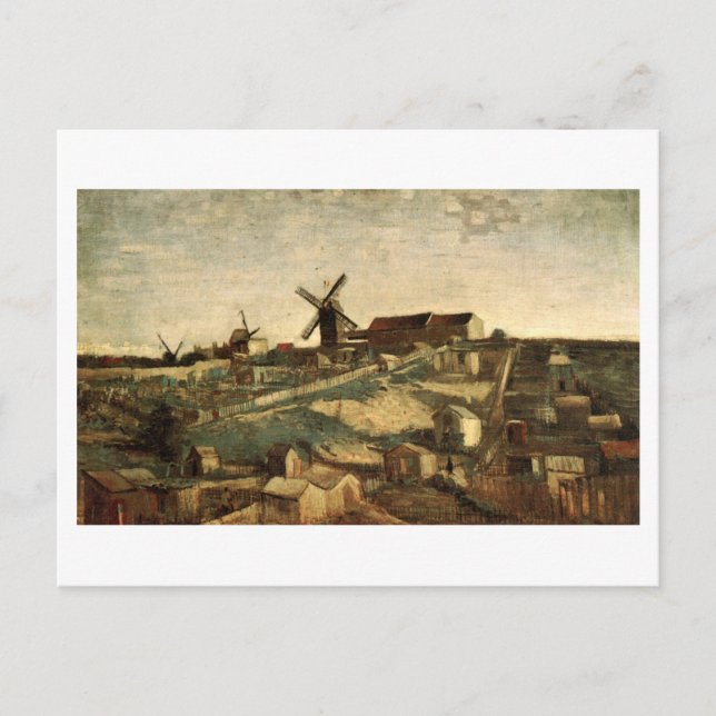 View of Montmartre & Windmills Van Gogh FIne Art Postcard (Front)