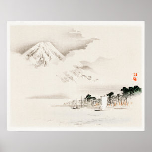 View of Mount Fuji by Kōno Bairei (1844-1895) Poster