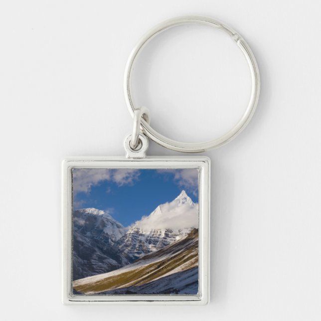View of Mount Jichu Drake, Bhutan. Key Ring (Front)