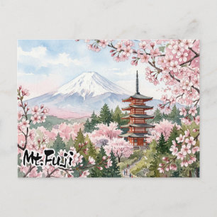 View of Mt. Fuji from Arakurayama Sengen Park Holiday Postcard