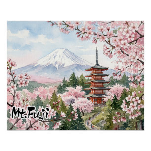View of Mt. Fuji from Arakurayama Sengen Park Poster
