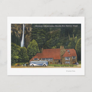 View of Multnomah Falls Lodge Postcard