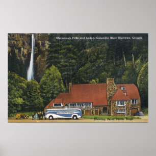 View of Multnomah Falls Lodge Poster