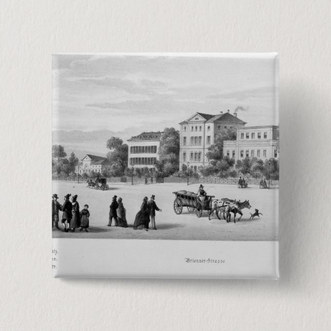 View of Munich, 1869 15 Cm Square Badge (Front)
