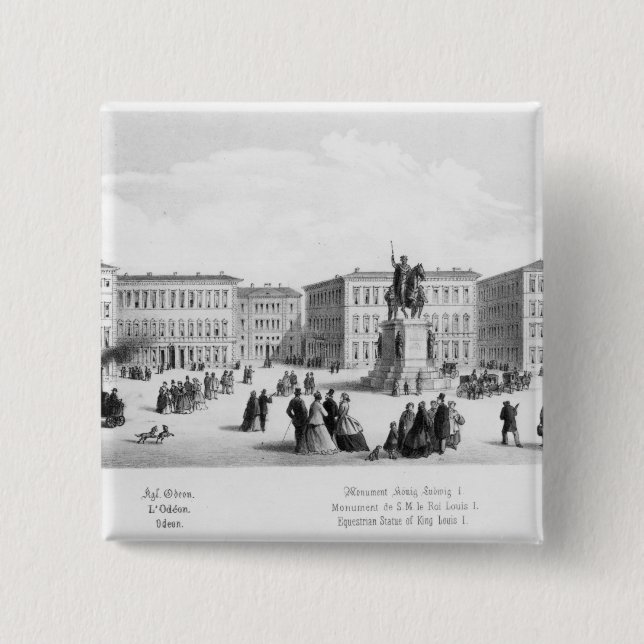 View of Munich, 1869 15 Cm Square Badge (Front)